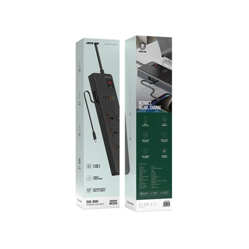 چند راهی برق گرینgreen power soket 3m 3500w
